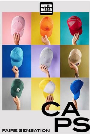 Catalogue casquettes, bonnets & accessoires MYRTLE BEACH® publicitaires
