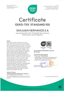 Certificat Oeko-tex Standard 100 Recyle The One Towelling