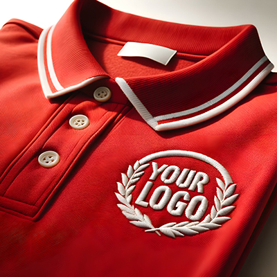 Broderie sur polo pique publicitaire