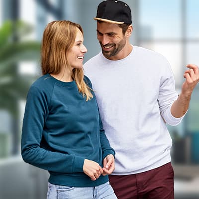 Sweat casual en coton/poly