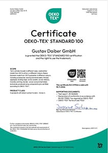 Daiber certificat OEKO-TEX Standard 100 &eacute;ponge