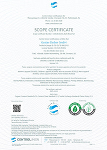 Daiber certificat Organic Content Standard