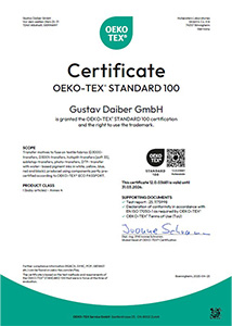 Daiber certificat OEKO-TEX éponge