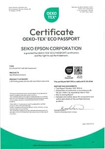 Certificat Oeko-tex ECO PASSPORT MBW