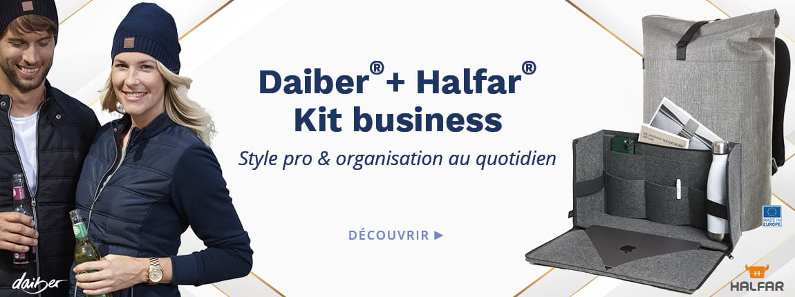 Kit Business DAIBER textile corporate et HALFAR sacs