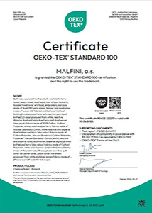 Malfini certificat oeko-tex 100 terry towelling